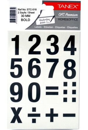 Tanex Stc-518 Rakam Etiketi 30 Mm Bold
