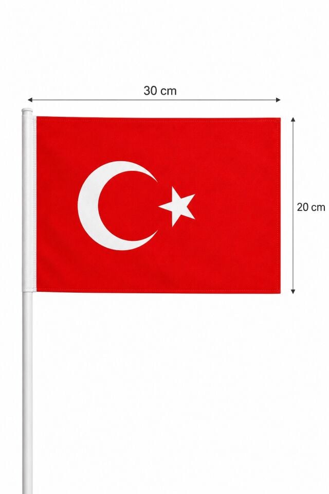 Buket 20x30 Cm Sopalı Türk Bayrağı Alpaka