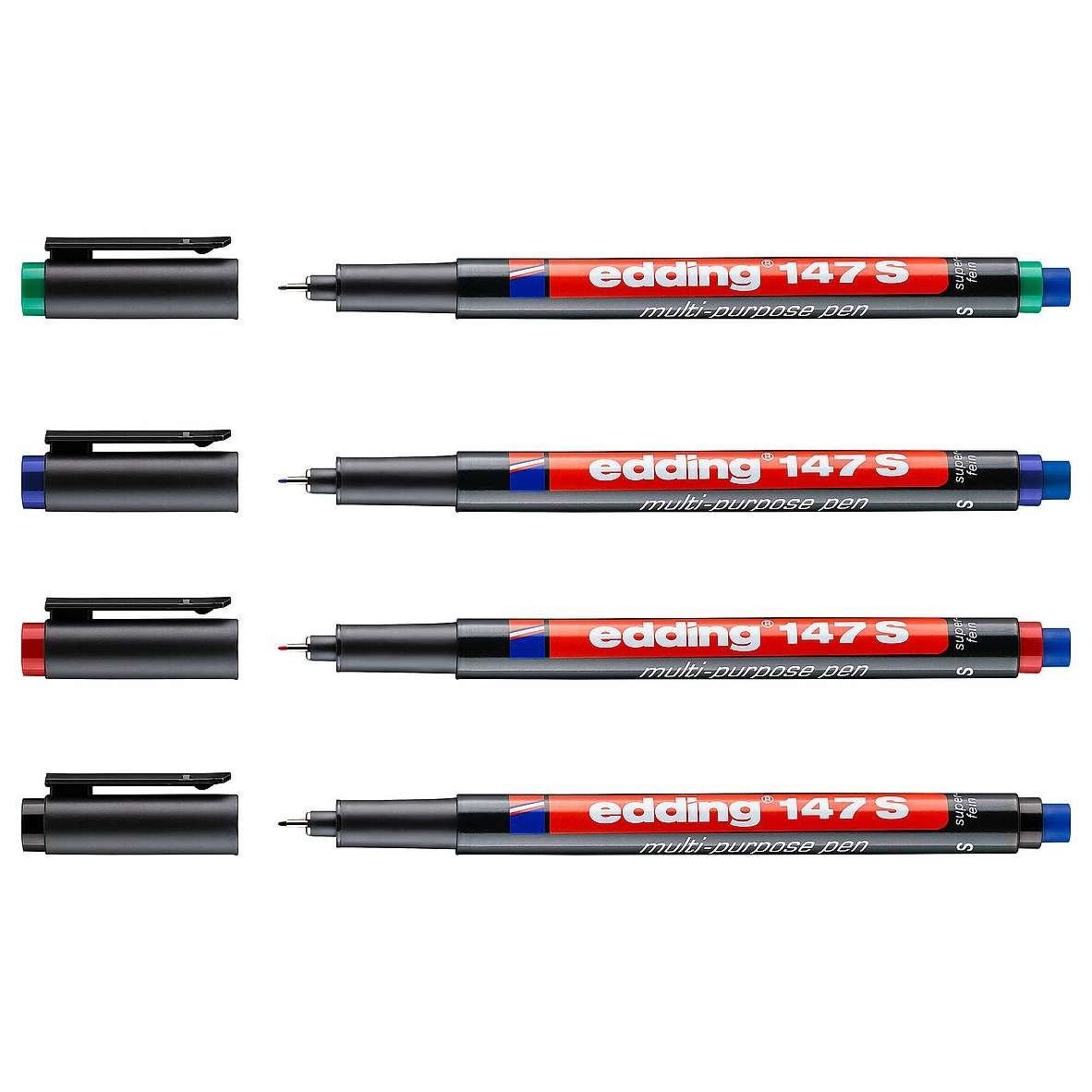 Edding Asetat Kalemi Silgili  E-147S 4 Lü Poşet