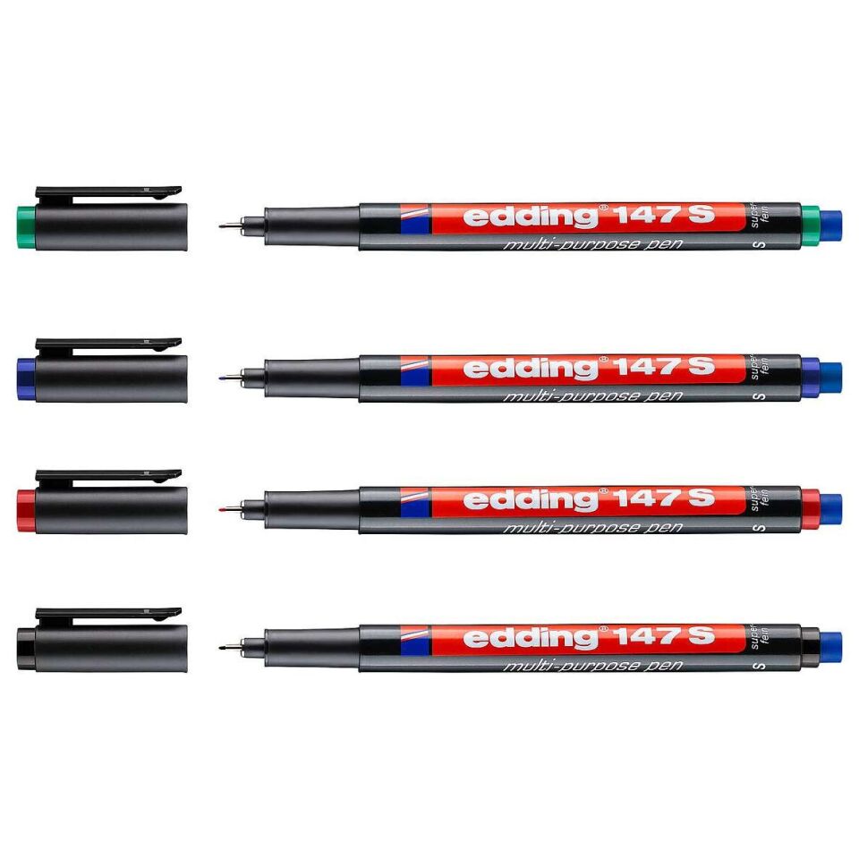 Edding Asetat Kalemi Silgili  E-147S 4 Lü Poşet