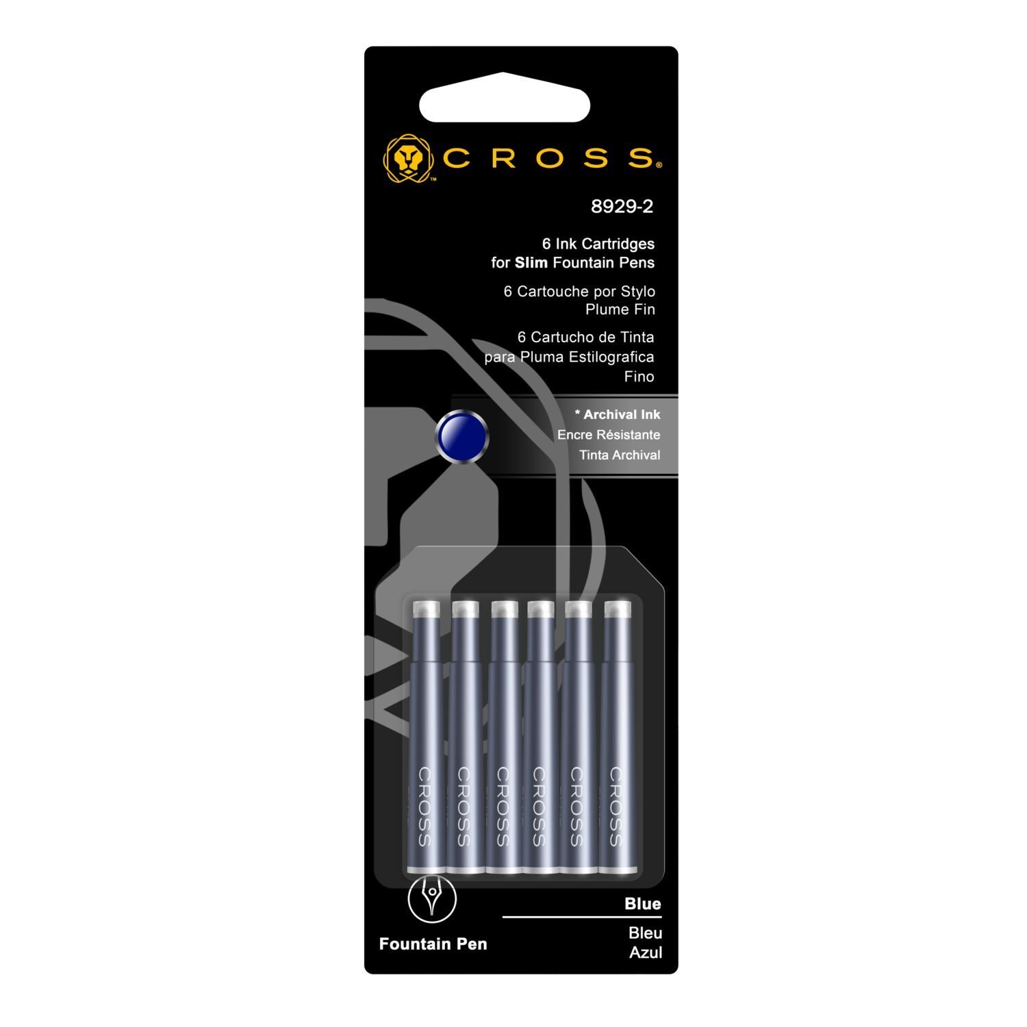 Cross 8929-2 Slim Kartuş Mavi 6 Lı Blister
