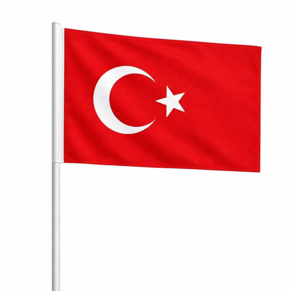 Buket 30x45 Cm Sopalı Türk Bayrağı Alpaka