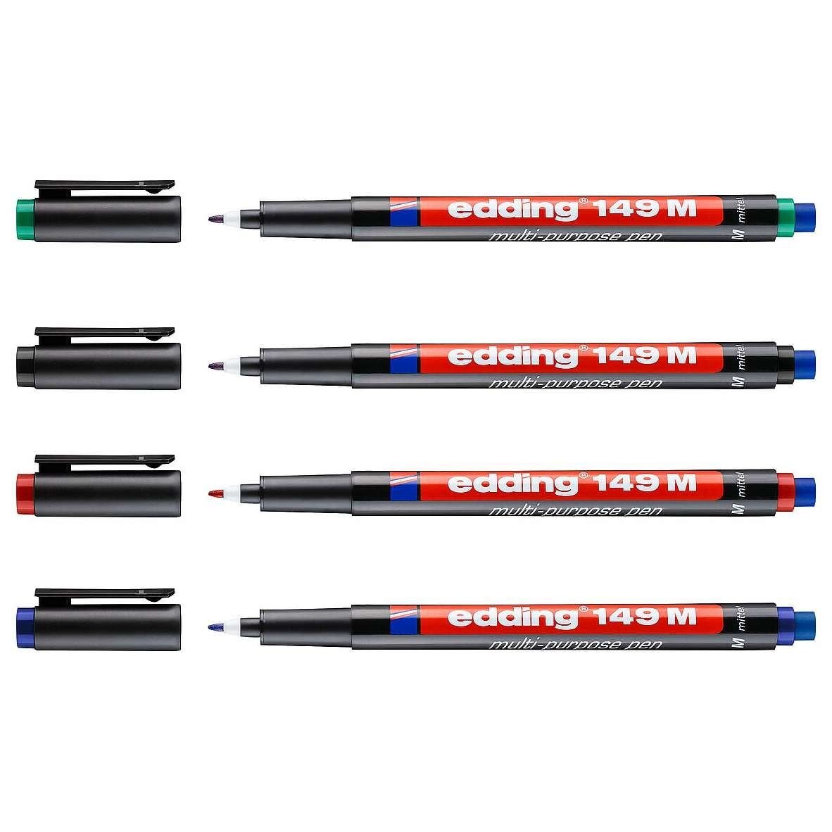 Edding Asetat Kalemi Silgili  E-149M 4 Lü Poşet