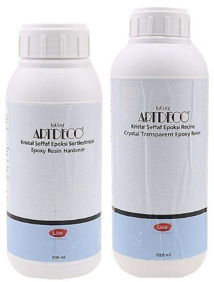 Artdeco Kristal Şeffaf Epoksi Reçine 1000 Ml+ 500 Ml Sertleştirici