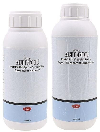 Artdeco Kristal Şeffaf Epoksi Reçine 1000 Ml+ 500 Ml Sertleştirici