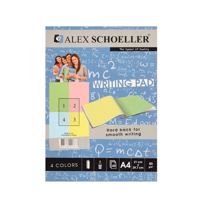 Alex Blok A4 Kareli Renkli 80 Gr 60 Lı