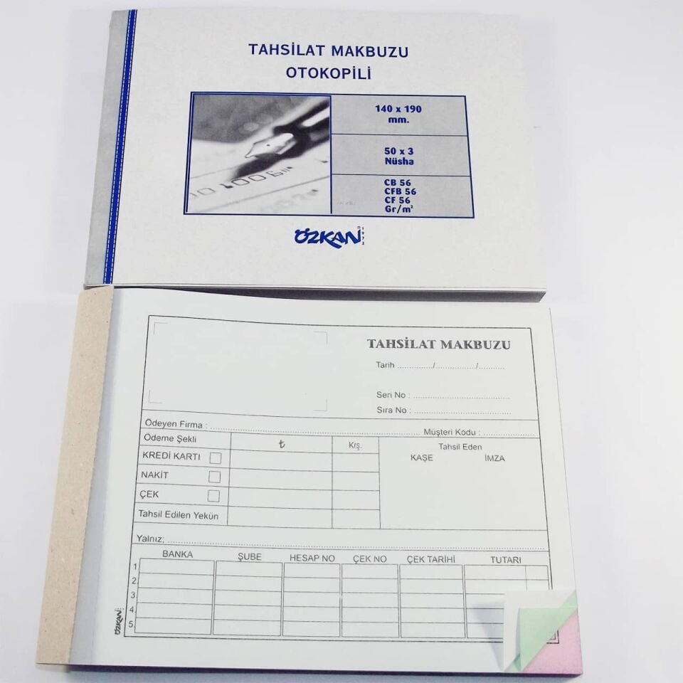 Özkan Tahsilat Makbuzu 50x3 Otokopili