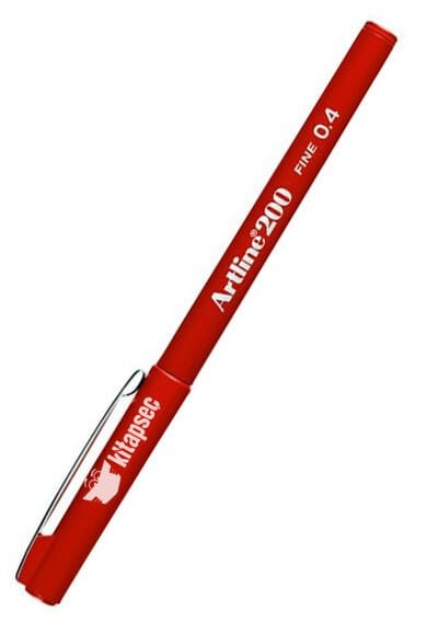 Artline 200N Fine Keçe Uçlu Yazı Kalemi Uç:0,4 Mm Koyu Kırmızı