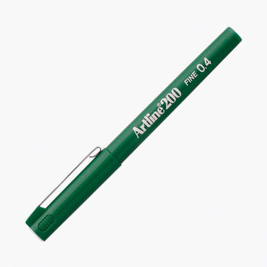 Artline 200N Fine Keçe Uçlu Yazı Kalemi Uç:0,4 Mm Yeşil