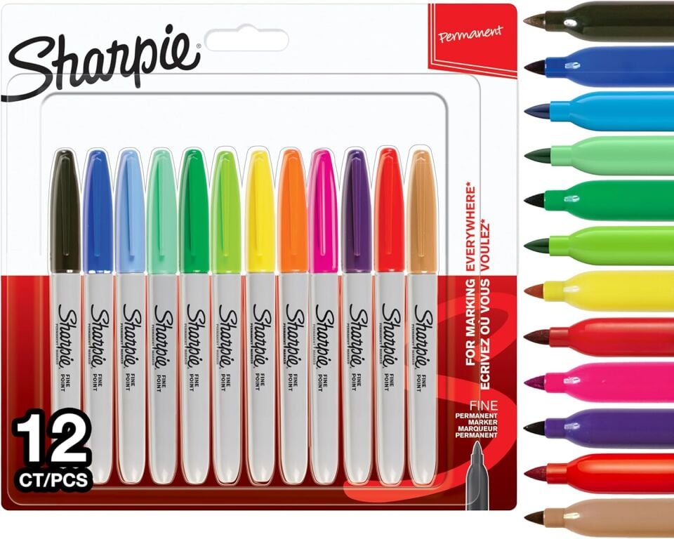 Sharpie Fine Permanent Markör 12 Li Karışık Blister