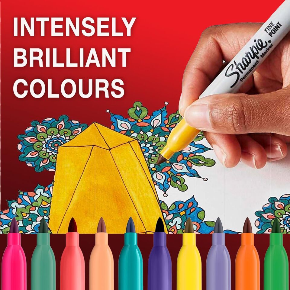 Sharpie Fine Permanent Markör 12 Li Karışık Blister