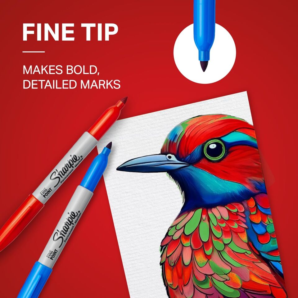 Sharpie Fine Permanent Markör 12 Li Karışık Blister