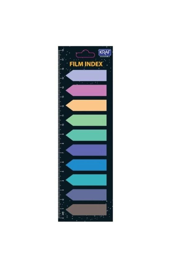 Kraf İndex Film Pp 12x44 Mm Ok Şekilli 10 Renk x 20 Yaprak 51245