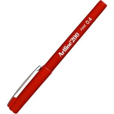 Artline 200N Fine Keçe Uçlu Yazı Kalemi Uç:0,4 Mm Kırmızı