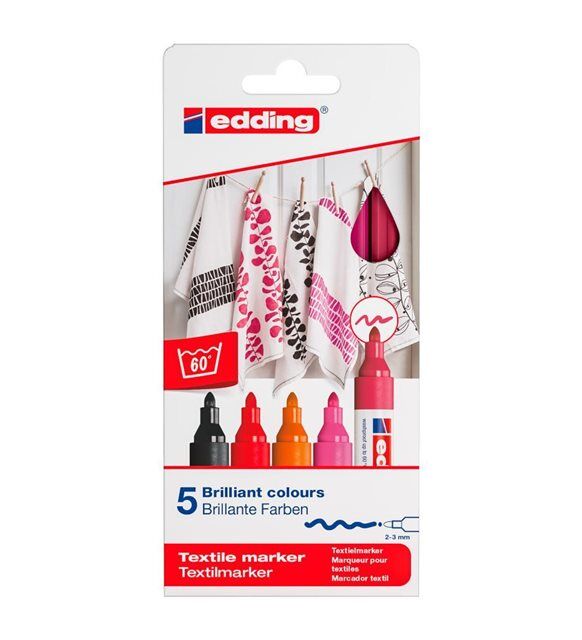 Edding 4500 Kumaş Boyama Kalemi 5 Li Kutu Warm