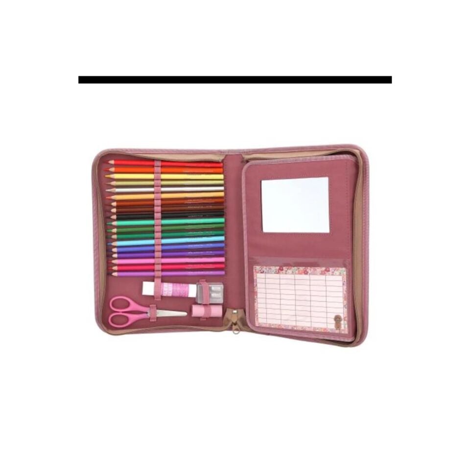 Top Model Dolu Büyük Kalemkutu Çiçek Desenli