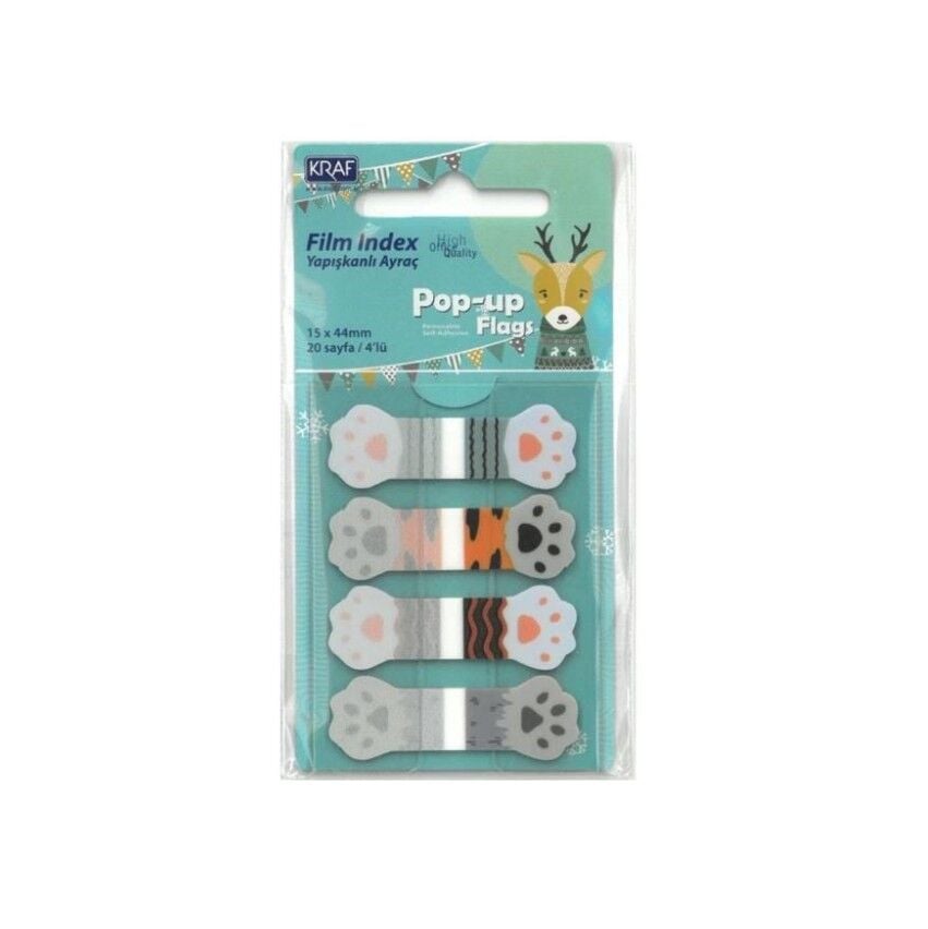 Kraf İndex Film 15x44 Mm Pop-Up 4 Lü 20 Yaprak Desenli 120 Li 41544