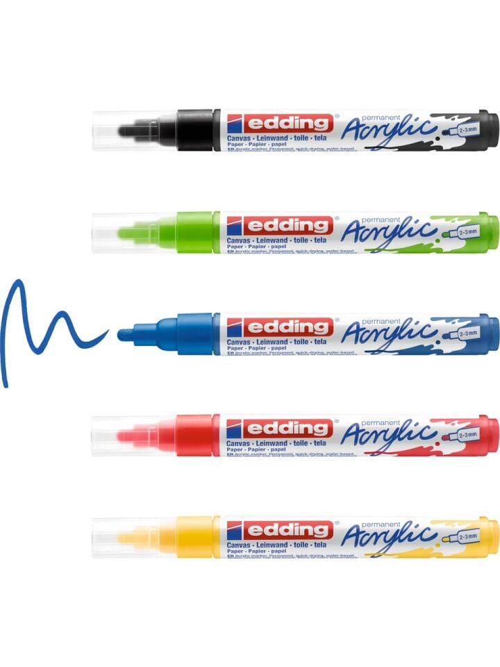 Edding Orta Uçlu Akrilik Markör 5 Li Set Basic
