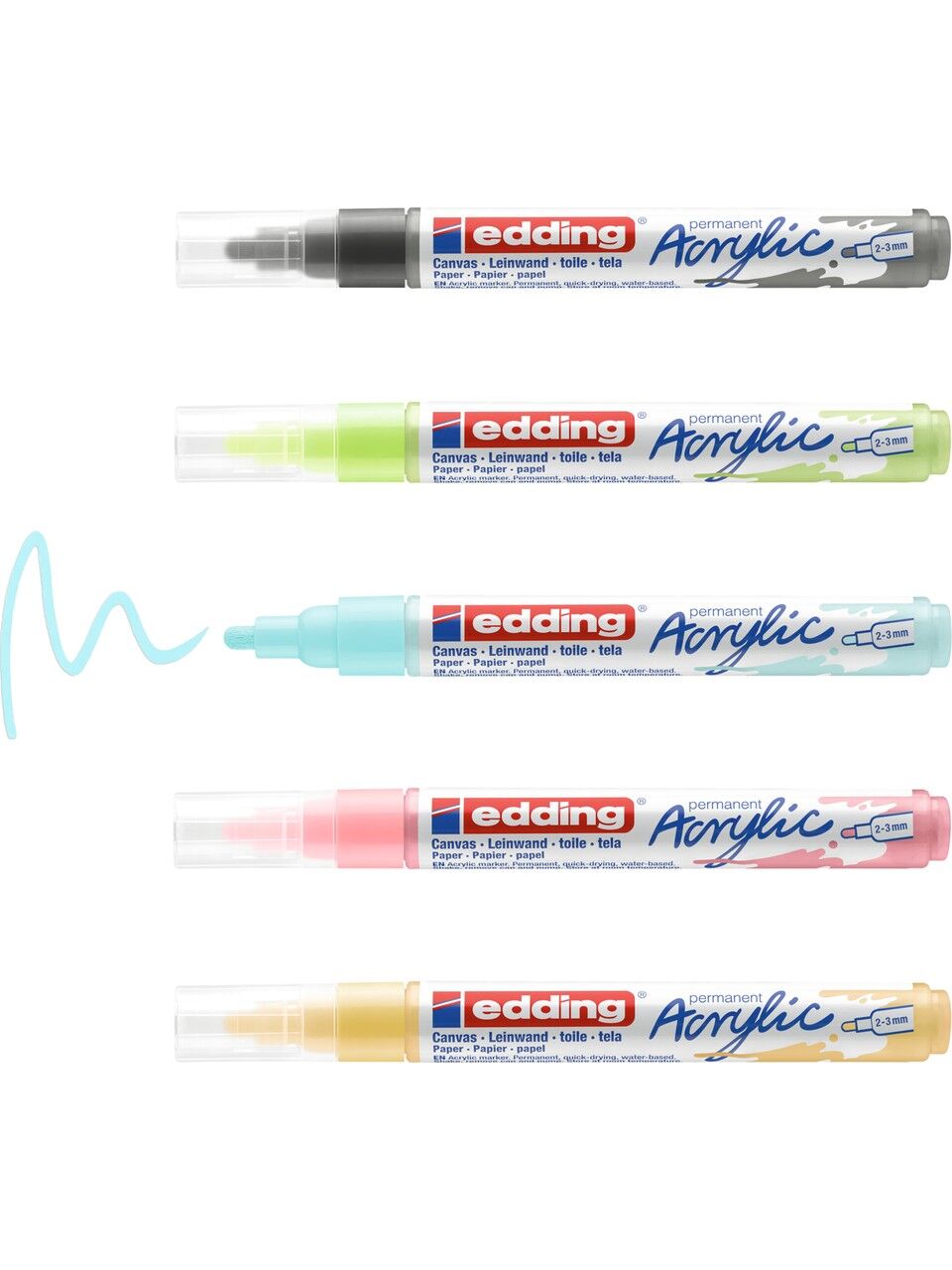 Edding Orta Uçlu Akrilik Markör 5 Li Set Pastel