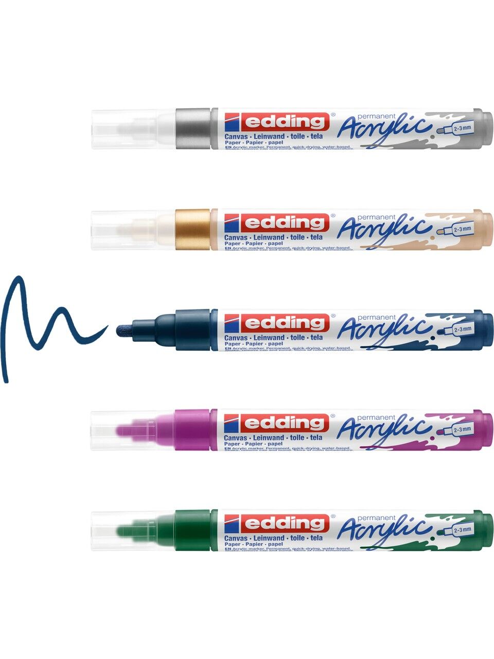 Edding Orta Uçlu Akrilik Markör 5 Li Set Festive