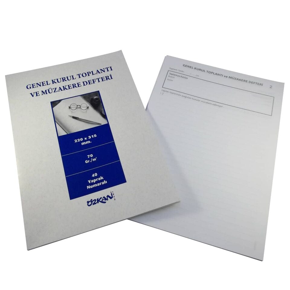 Özkan Genel Kurul Toplantı Ve Müzakere Defteri 40 Yaprak