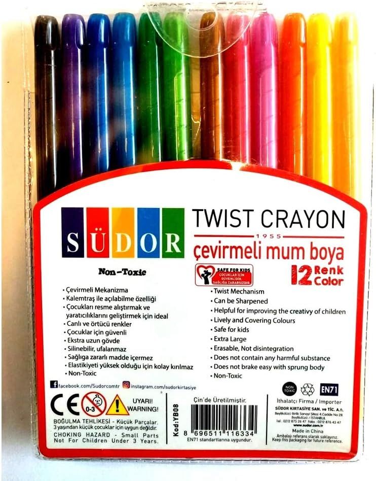 Südor Çevirmelil Mum Boya 12 Li