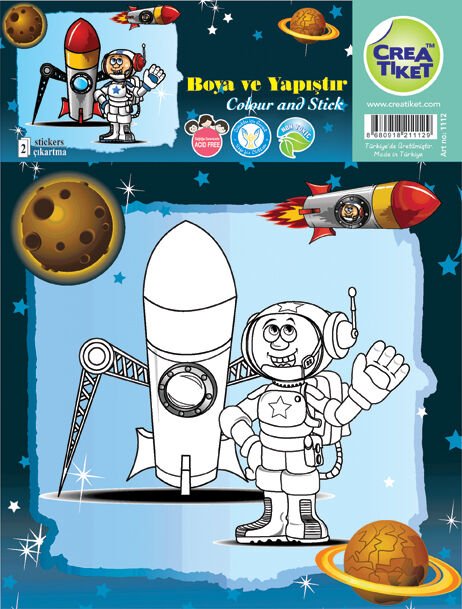 Crea Etiket Uzaya Yolculuk - Astronot