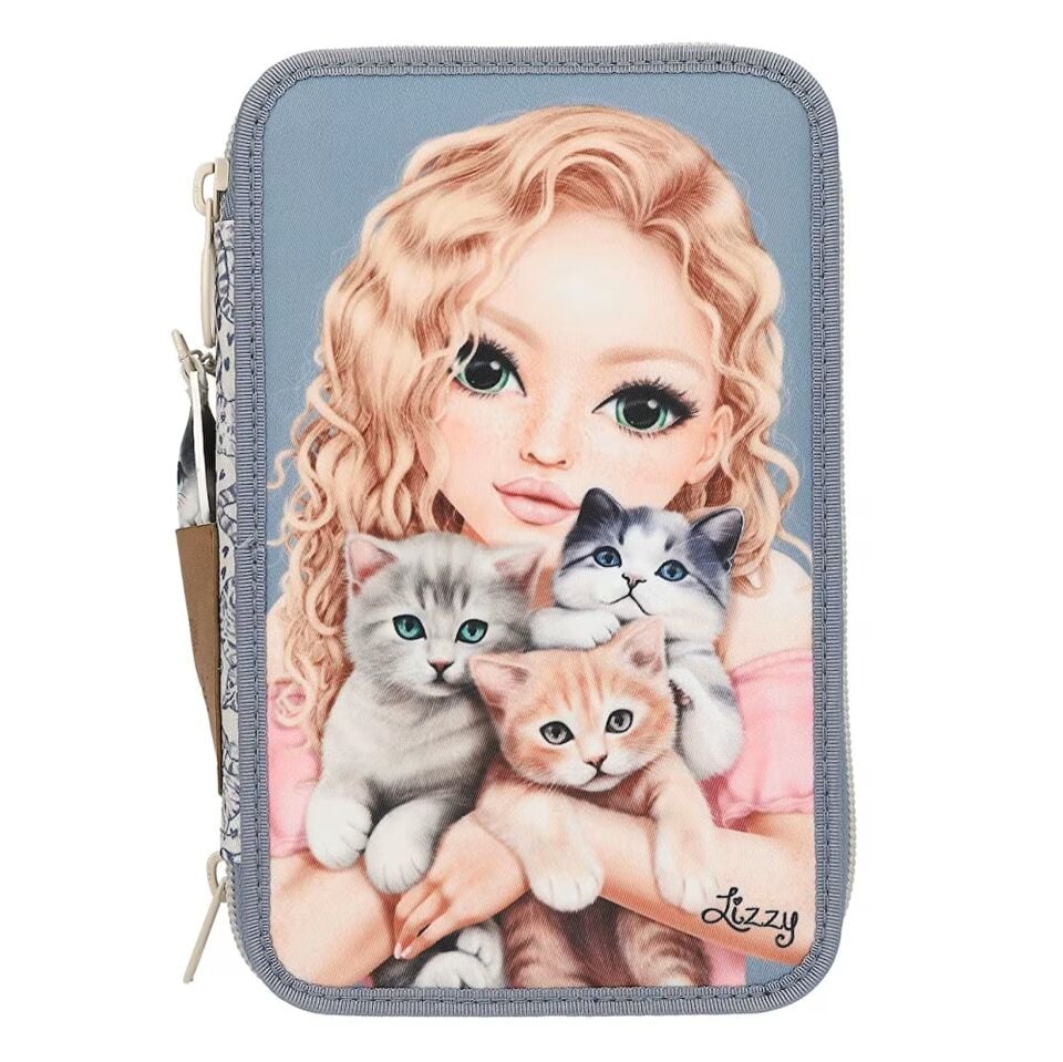 Top Modell 3 Katlı Kedi Sevgisi Dolu Kalem Kutusu