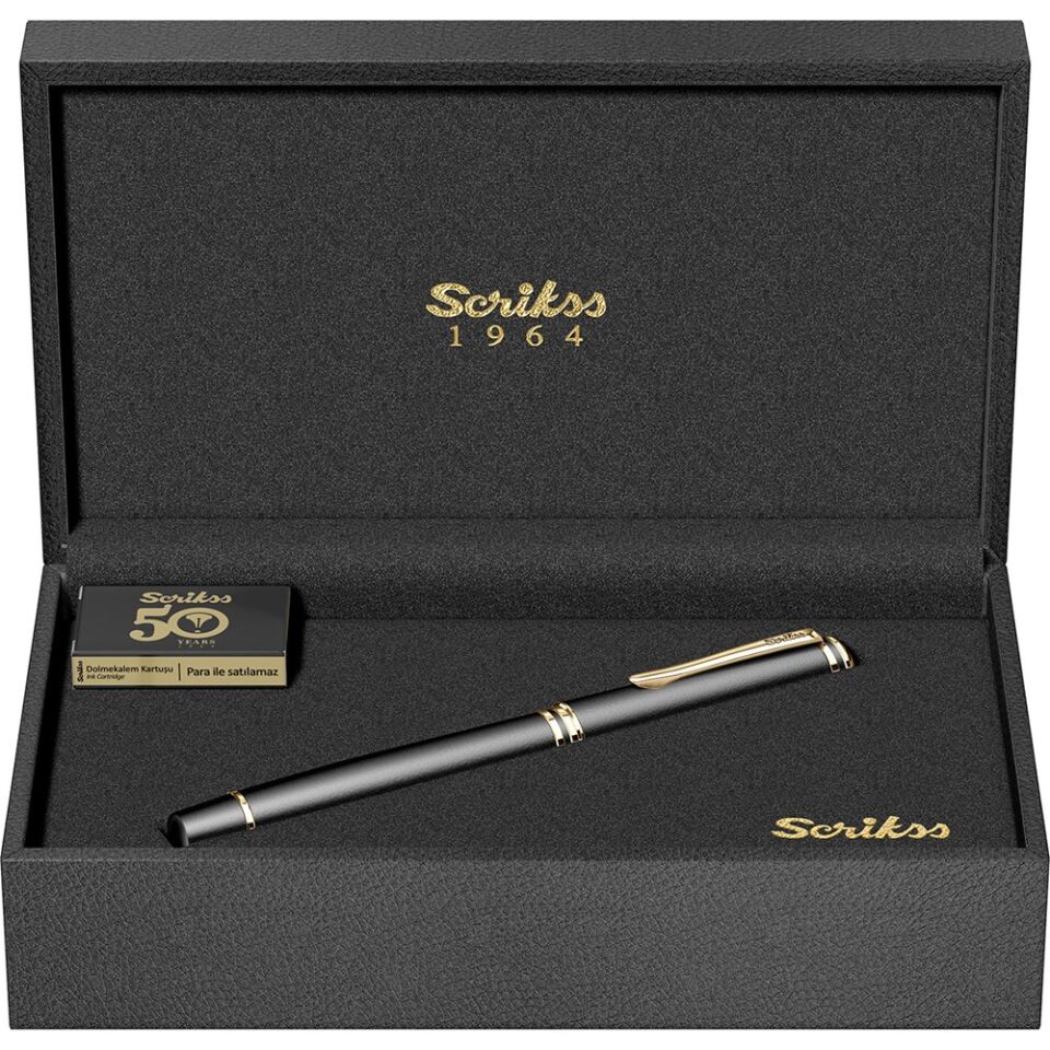 Scrikss Roller Kalem Fortune Mat Siyah Altın
