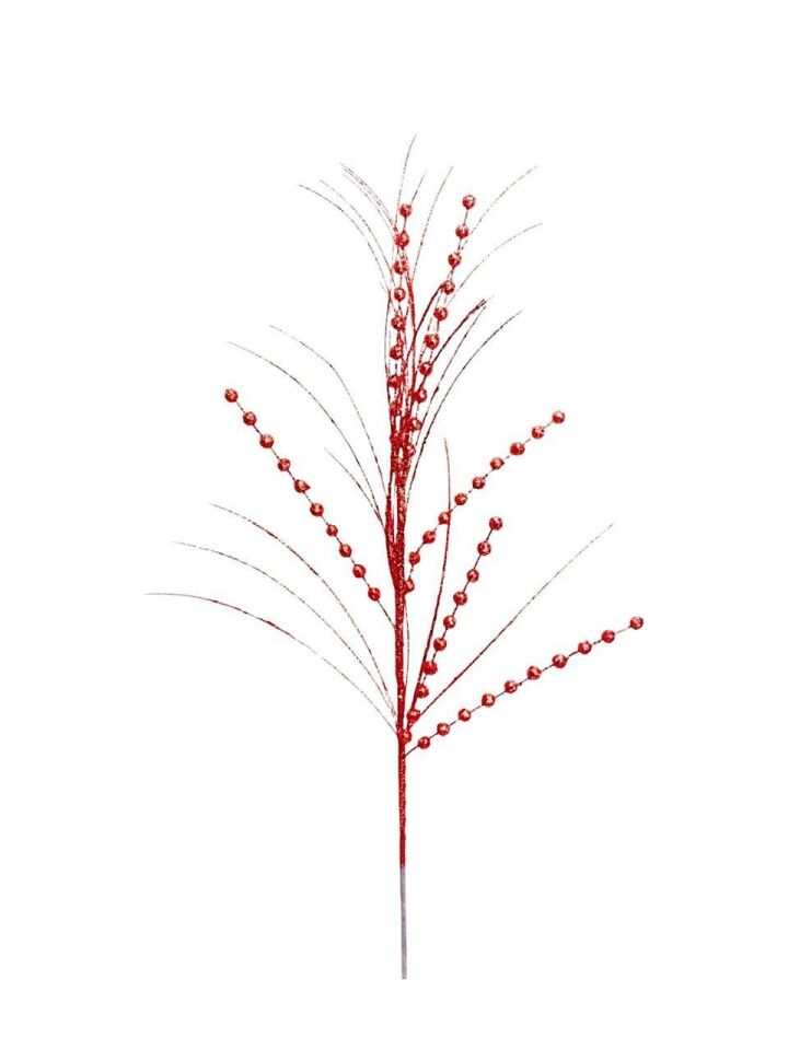 Astaş Dekoratif Dal Beyaz Kırmızı 75 Cm