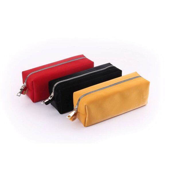 B&D Büyük Boy Suni Deri Kalem Çantası Düz Renkler