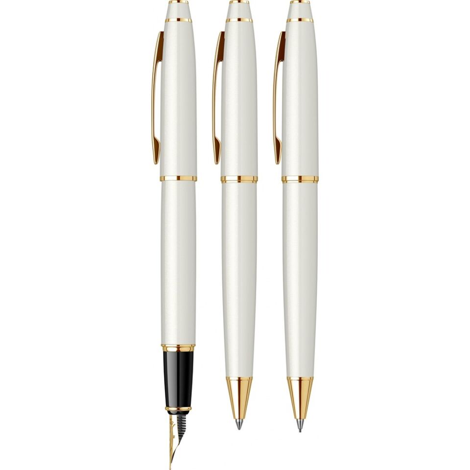 Scrikss 35 Dolmakalem - Tükenmez Kalem - Versatil 3 Lü Set Beyaz Altın