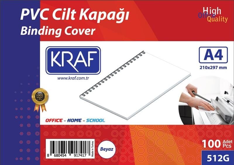 Kraf Cilt Kapağı A4 160 Micron 100 Lü Beyaz 512G