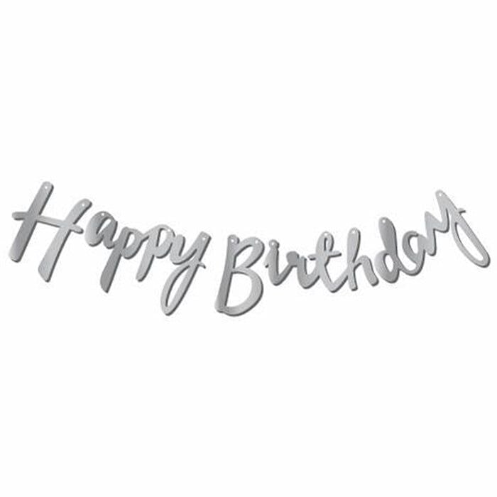 Astaş Happy Birthday Kaligrafi Banner Gümüş