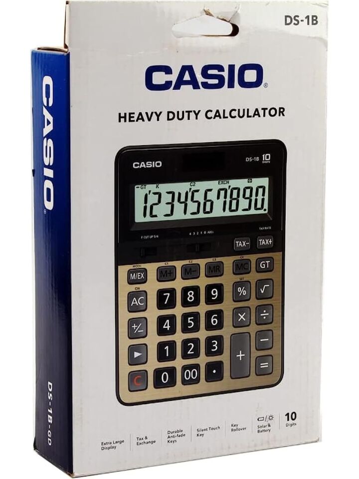 Casio Hesap Makinesi Masaüstü Ds-1B Gold 12 Hane
