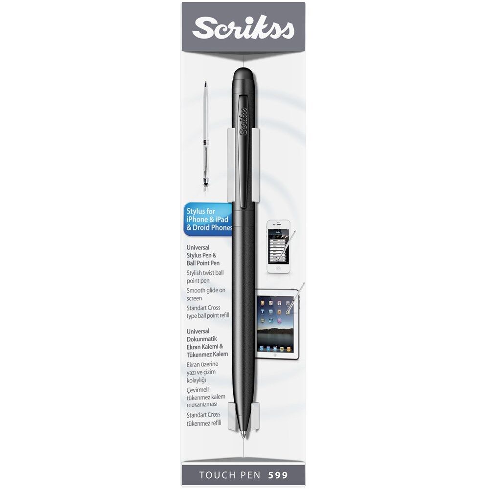 Scrikss Tükenmez Touch Pen Mat Siyah