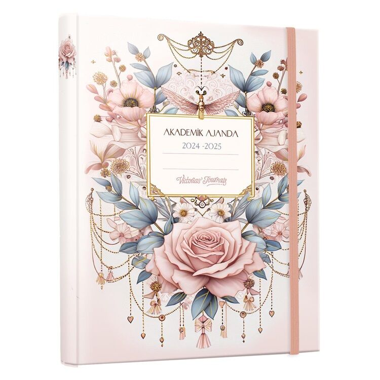 Victoria's Journals 17x23 Cm 17x23 Gizli Spiralli Akademik Ajanda 2024-2025  100 Gr 192 Sayfa