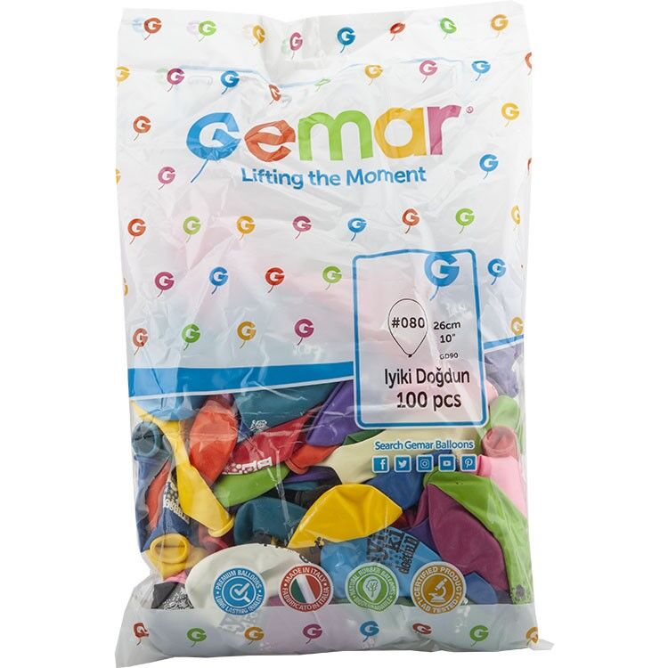 Gemar Balon İyiki Doğdun 10'' 100 Lü Paket
