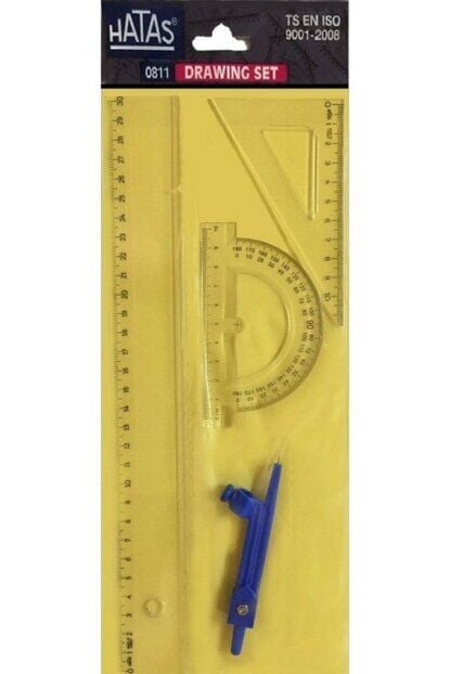 Hatas Pergelli Ekonomik Çizim Takımı 30 Cm Cetvelli
