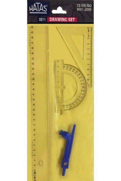 Hatas Pergelli Ekonomik Çizim Takımı 30 Cm Cetvelli