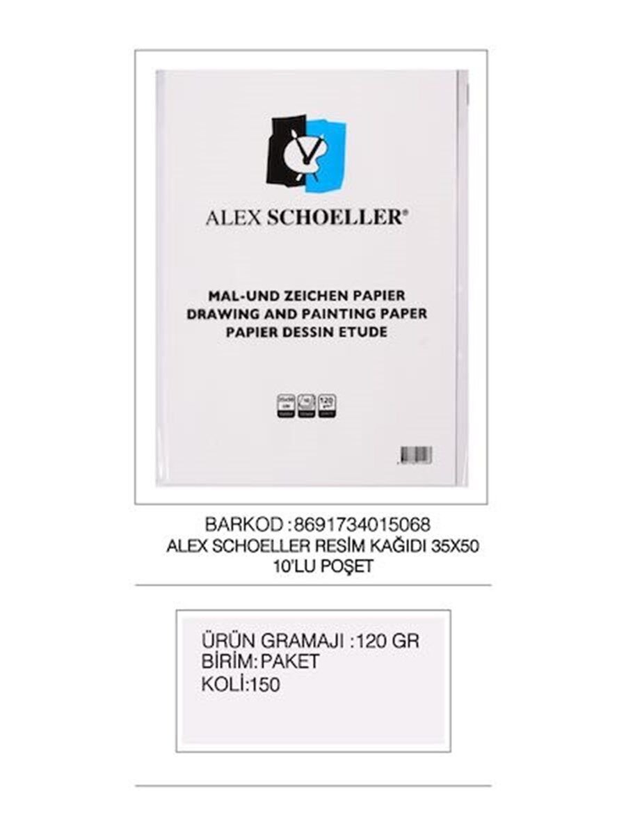 Alex Resim Kağıdı 35x50 Cm 120 Gr 10 Lu Poşet
