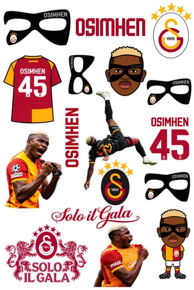 Piolent Galatsaray Victor Osimhen İconi 40x50 Cm Büyük Sticker