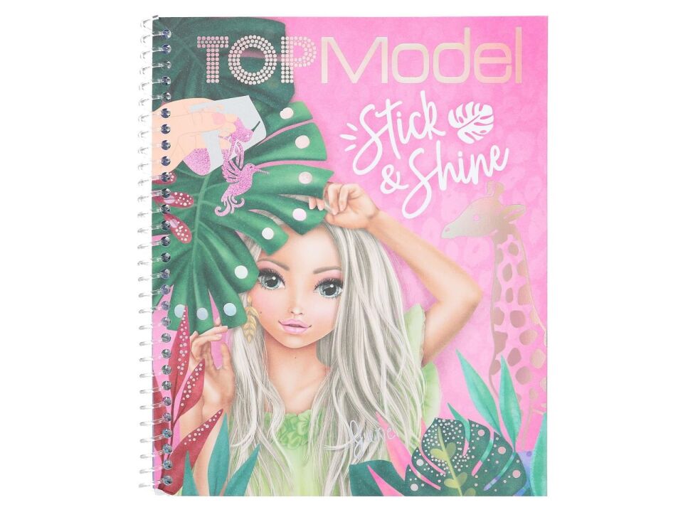 Top Model Kızlar Boyanabilir Şablonlu Stickerli Tasarım Defteri