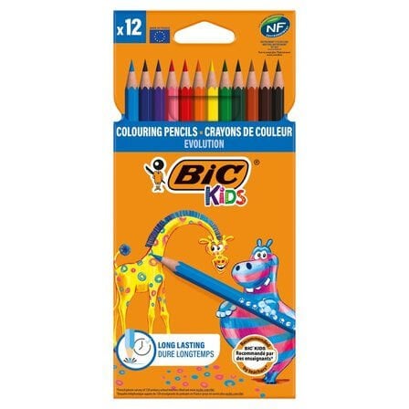 Bic Evolution Kuru Boya Kalemi 12 Renk