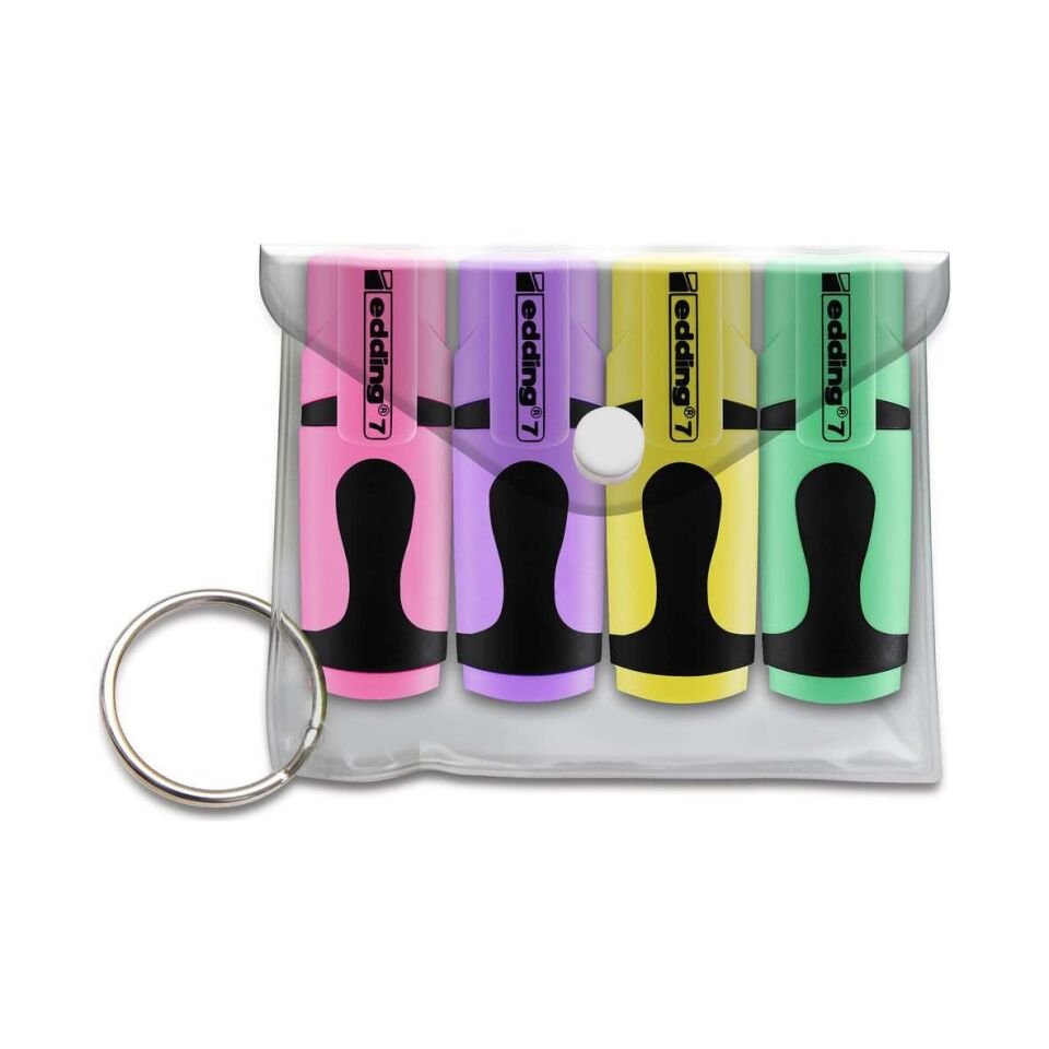 Edding Mini Fosforlu Kalem 4 Lü Poşet Karışık