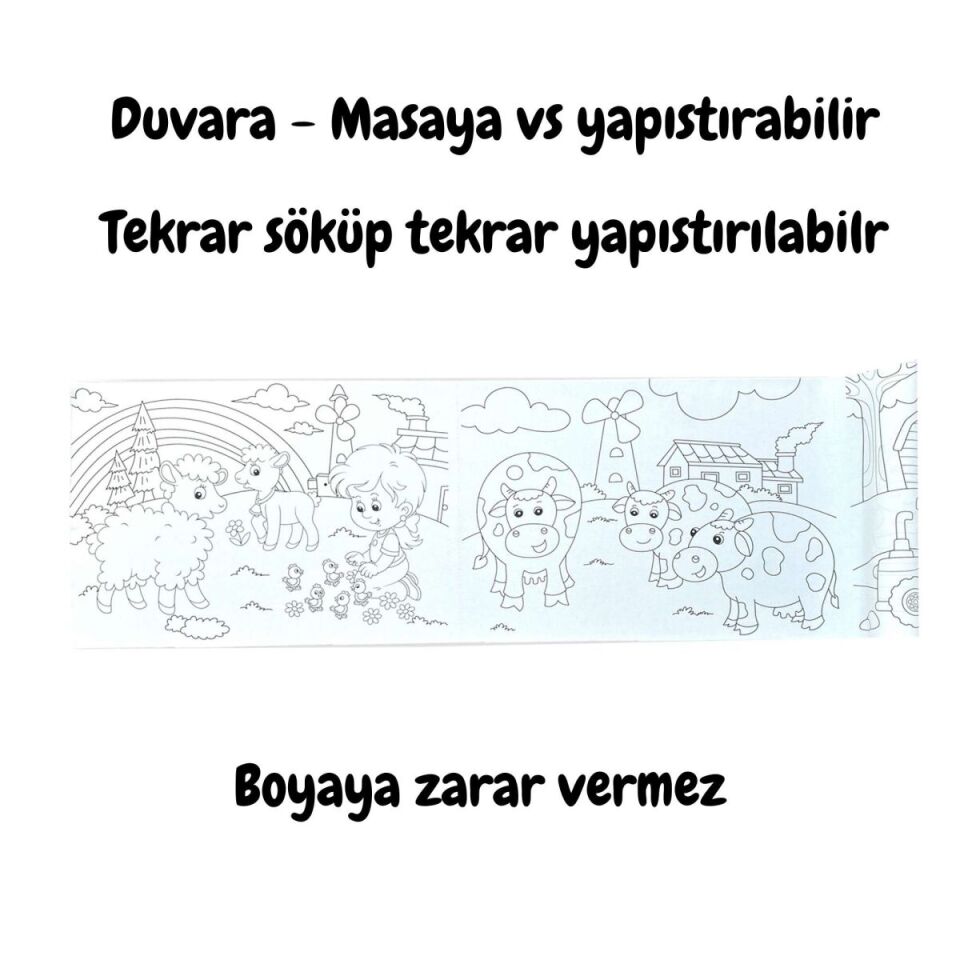 Lino Yapışkanlı Boyama Rulosu Farm 86x20 Cm    