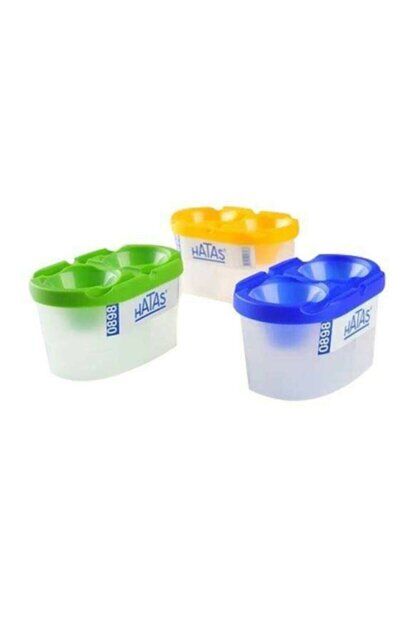 Hatas Fırça Temizleme Kabı 2 Bölmeli Pratik Kapak