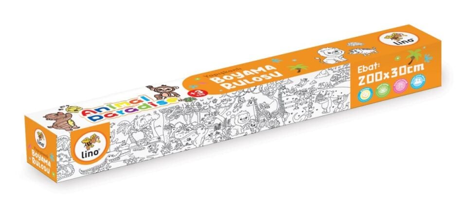 Lino Yapışkanlı Boyama Rulosu Animal Paradıse 200x30 Cm    