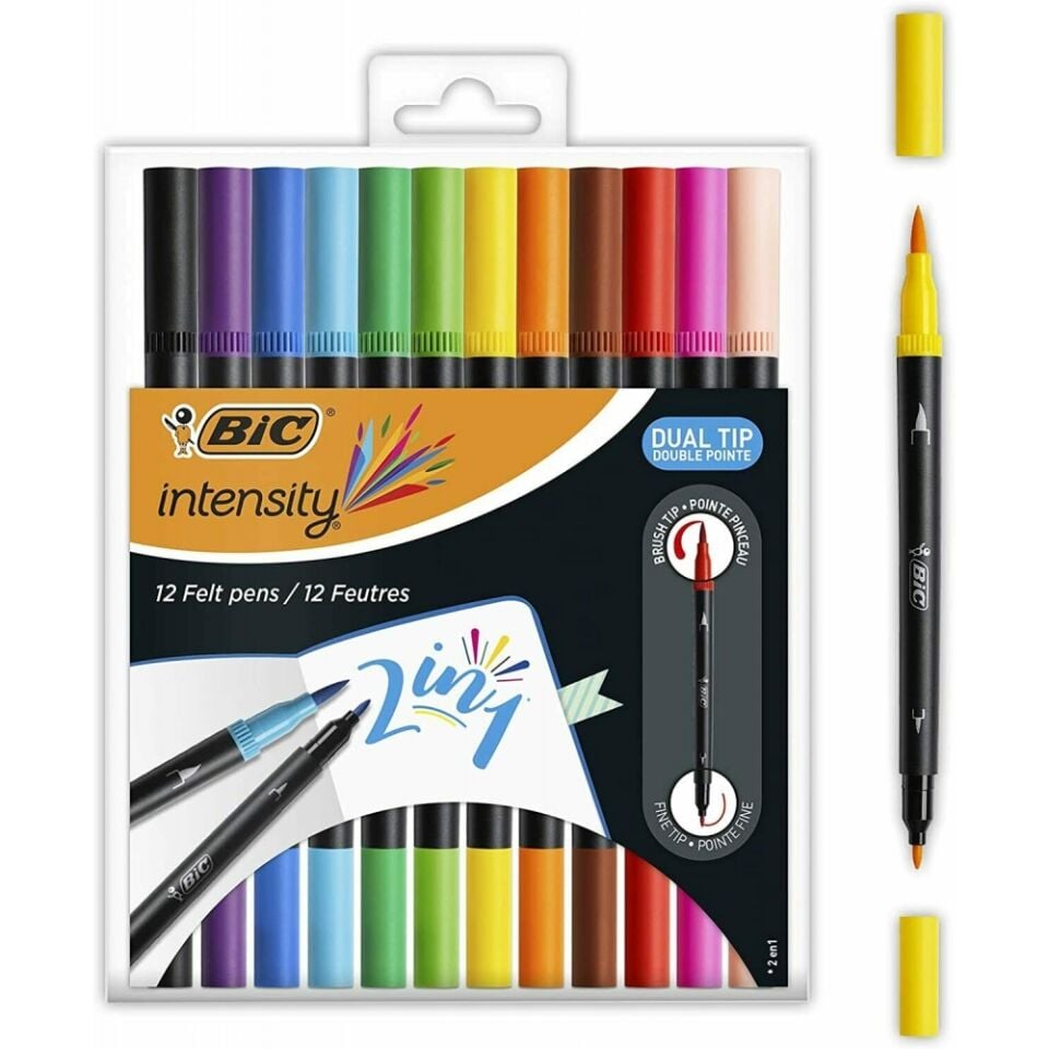 Bic Keçeli Kalem Intensıty Dual Tıp Çift Taraf 12 Renk