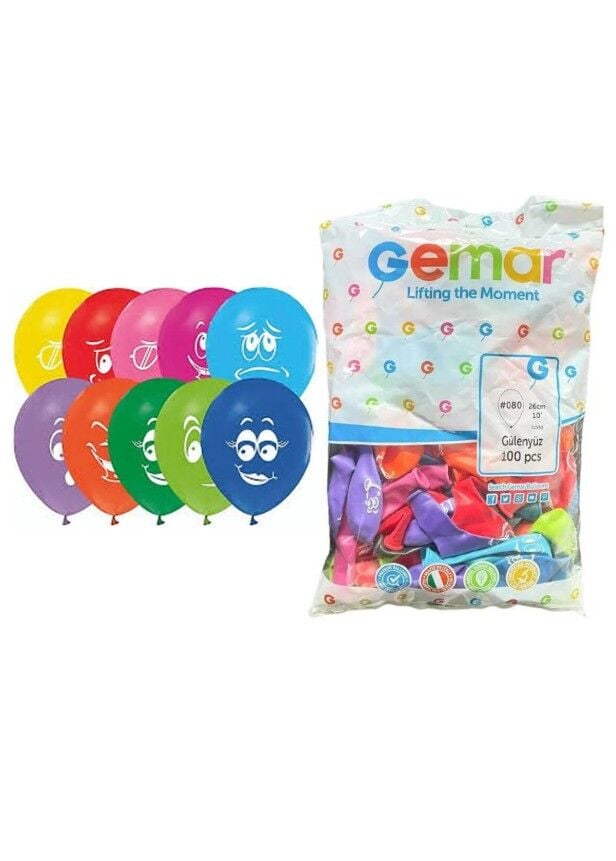Gemar Balon Emoji 10'' 100 Lü Paket